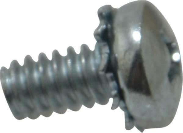Value Collection - #10-24 UNC, 3/8" Length Under Head Phillips Drive Machine Screw - Pan Head, Grade J82 Steel, Zinc-Plated Finish, External Tooth - USA Tool & Supply