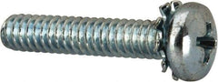 Value Collection - #10-24 UNC, 1" Length Under Head Phillips Drive Machine Screw - Pan Head, Grade J82 Steel, Zinc-Plated Finish, External Tooth - USA Tool & Supply