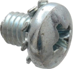 Value Collection - #10-32 UNF, 1/4" Length Under Head Phillips Drive Machine Screw - Pan Head, Grade J82 Steel, Zinc-Plated Finish, External Tooth - USA Tool & Supply