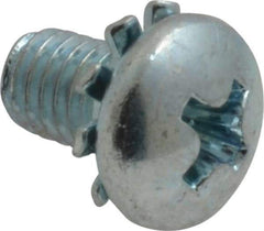 Value Collection - #10-32 UNF, 5/16" Length Under Head Phillips Drive Machine Screw - Pan Head, Grade J82 Steel, Zinc-Plated Finish, External Tooth - USA Tool & Supply
