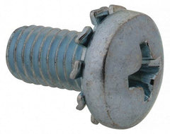 Value Collection - #10-32 UNF, 3/8" Length Under Head Phillips Drive Machine Screw - Pan Head, Grade J82 Steel, Zinc-Plated Finish, External Tooth - USA Tool & Supply