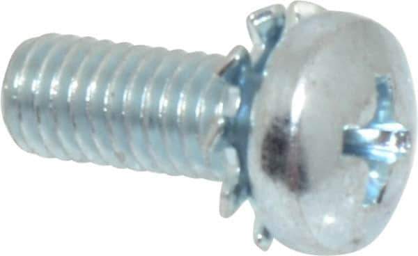 Value Collection - #10-32 UNF, 1/2" Length Under Head Phillips Drive Machine Screw - Pan Head, Grade J82 Steel, Zinc-Plated Finish, External Tooth - USA Tool & Supply