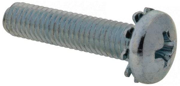 Value Collection - #10-32 UNF, 7/8" Length Under Head Phillips Drive Machine Screw - Pan Head, Grade 2 Steel, Zinc-Plated Finish, Without Washer - USA Tool & Supply