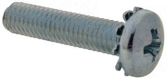 Value Collection - #10-32 UNF, 7/8" Length Under Head Phillips Drive Machine Screw - Pan Head, Grade 2 Steel, Zinc-Plated Finish, Without Washer - USA Tool & Supply