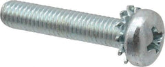 Value Collection - #10-32 UNF, 1" Length Under Head Phillips Drive Machine Screw - Pan Head, Grade J82 Steel, Zinc-Plated Finish, External Tooth - USA Tool & Supply