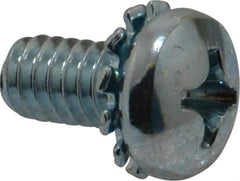 Value Collection - 1/4-20 UNC, 1/2" Length Under Head Phillips Drive Machine Screw - Pan Head, Grade J82 Steel, Zinc-Plated Finish, External Tooth - USA Tool & Supply