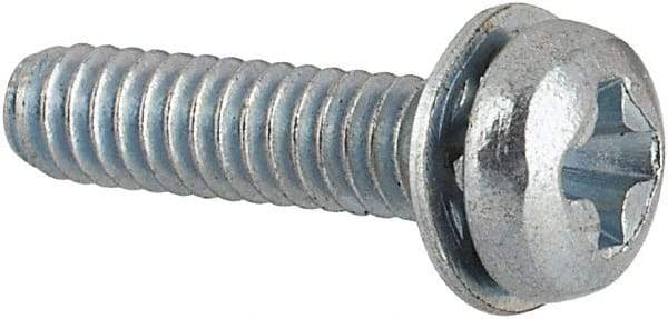 Value Collection - #2-56 UNC, 3/8" Length Under Head Phillips Drive Machine Screw - Pan Head, Grade J82 Steel, Zinc-Plated Finish, Internal Tooth - USA Tool & Supply
