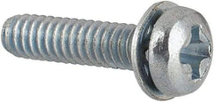 Value Collection - #2-56 UNC, 3/8" Length Under Head Phillips Drive Machine Screw - Pan Head, Grade J82 Steel, Zinc-Plated Finish, Internal Tooth - USA Tool & Supply