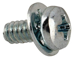 Value Collection - #4-40 UNC, 1/4" Length Under Head Phillips Drive Machine Screw - Pan Head, Grade J82 Steel, Zinc-Plated Finish, Internal Tooth - USA Tool & Supply