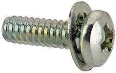 Value Collection - #4-40 UNC, 3/8" Length Under Head Phillips Drive Machine Screw - Pan Head, Grade J82 Steel, Zinc-Plated Finish, Internal Tooth - USA Tool & Supply
