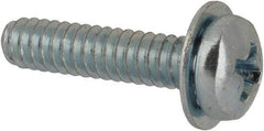 Value Collection - #4-40 UNC, 1/2" Length Under Head Phillips Drive Machine Screw - Pan Head, Grade J82 Steel, Zinc-Plated Finish, Internal Tooth - USA Tool & Supply