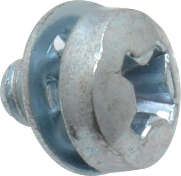 Value Collection - #6-32 UNC, 3/16" Length Under Head Phillips Drive Machine Screw - Pan Head, Grade J82 Steel, Zinc-Plated Finish, Internal Tooth - USA Tool & Supply