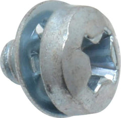 Value Collection - #6-32 UNC, 3/16" Length Under Head Phillips Drive Machine Screw - Pan Head, Grade J82 Steel, Zinc-Plated Finish, Internal Tooth - USA Tool & Supply