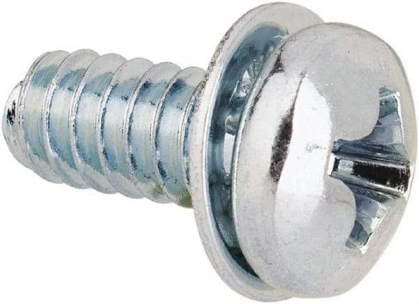 Value Collection - #6-32 UNC, 5/16" Length Under Head Phillips Drive Machine Screw - Pan Head, Grade J82 Steel, Zinc-Plated Finish, Internal Tooth - USA Tool & Supply