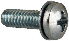 Value Collection - #8-32 UNC, 1/2" Length Under Head Phillips Drive Machine Screw - Pan Head, Grade J82 Steel, Zinc-Plated Finish, Internal Tooth - USA Tool & Supply