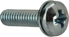 Value Collection - #8-32 UNC, 5/8" Length Under Head Phillips Drive Machine Screw - Pan Head, Grade J82 Steel, Zinc-Plated Finish, Internal Tooth - USA Tool & Supply