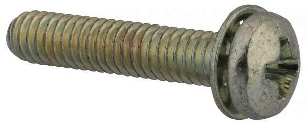 Value Collection - #8-32 UNC, 7/8" Length Under Head Phillips Drive Machine Screw - Pan Head, Grade J82 Steel, Zinc-Plated Finish, Internal Tooth - USA Tool & Supply