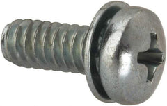 Value Collection - #10-24 UNC, 1/2" Length Under Head Phillips Drive Machine Screw - Pan Head, Grade J82 Steel, Zinc-Plated Finish, Internal Tooth - USA Tool & Supply