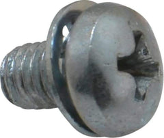 Value Collection - #10-32 UNF, 5/16" Length Under Head Phillips Drive Machine Screw - Pan Head, Grade J82 Steel, Zinc-Plated Finish, Internal Tooth - USA Tool & Supply