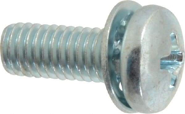 Value Collection - #10-32 UNF, 1/2" Length Under Head Phillips Drive Machine Screw - Pan Head, Grade J82 Steel, Zinc-Plated Finish, Internal Tooth - USA Tool & Supply