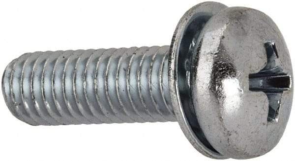 Value Collection - #10-32 UNF, 5/8" Length Under Head Phillips Drive Machine Screw - Pan Head, Grade J82 Steel, Zinc-Plated Finish, Internal Tooth - USA Tool & Supply