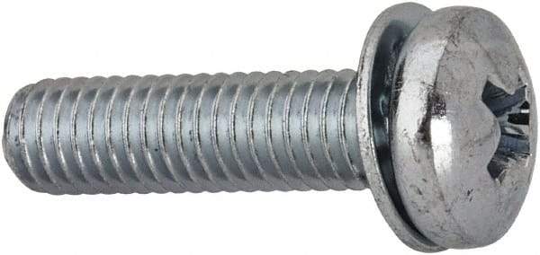 Value Collection - #10-32 UNF, 3/4" Length Under Head Phillips Drive Machine Screw - Pan Head, Grade J82 Steel, Zinc-Plated Finish, Internal Tooth - USA Tool & Supply