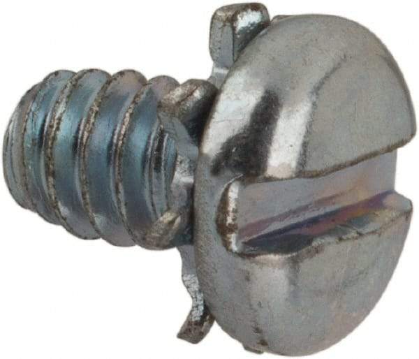 Value Collection - #4-40 UNC, 3/16" Length Under Head Slotted Drive Machine Screw - Pan Head, Grade J82 Steel, Zinc-Plated Finish, External Tooth - USA Tool & Supply