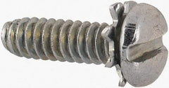 Value Collection - #4-40 UNC, 3/8" Length Under Head Slotted Drive Machine Screw - Pan Head, Grade J82 Steel, Zinc-Plated Finish, External Tooth - USA Tool & Supply