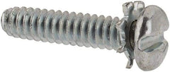 Value Collection - #4-40 UNC, 1/2" Length Under Head Slotted Drive Machine Screw - Pan Head, Grade J82 Steel, Zinc-Plated Finish, External Tooth - USA Tool & Supply