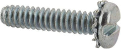Value Collection - #6-32 UNC, 5/8" Length Under Head Slotted Drive Machine Screw - Pan Head, Grade J82 Steel, Zinc-Plated Finish, External Tooth - USA Tool & Supply