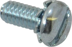 Value Collection - #8-32 UNC, 3/8" Length Under Head Slotted Drive Machine Screw - Pan Head, Grade J82 Steel, Zinc-Plated Finish, External Tooth - USA Tool & Supply