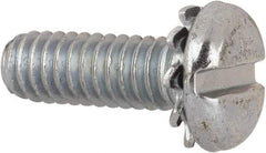 Value Collection - #8-32 UNC, 1/2" Length Under Head Slotted Drive Machine Screw - Pan Head, Grade J82 Steel, Zinc-Plated Finish, External Tooth - USA Tool & Supply