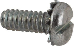 Value Collection - #10-24 UNC, 1/2" Length Under Head Slotted Drive Machine Screw - Pan Head, Grade J82 Steel, Zinc-Plated Finish, External Tooth - USA Tool & Supply