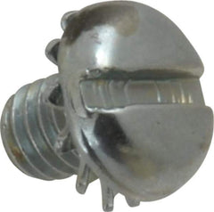 Value Collection - #10-32 UNF, 1/4" Length Under Head Slotted Drive Machine Screw - Pan Head, Grade J82 Steel, Zinc-Plated Finish, External Tooth - USA Tool & Supply
