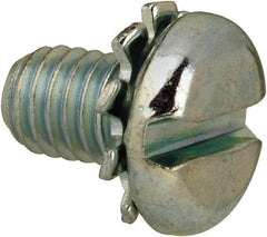 Value Collection - #10-32 UNF, 5/16" Length Under Head Slotted Drive Machine Screw - Pan Head, Grade J82 Steel, Zinc-Plated Finish, External Tooth - USA Tool & Supply