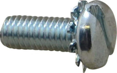 Value Collection - #10-32 UNF, 1/2" Length Under Head Slotted Drive Machine Screw - Pan Head, Grade J82 Steel, Zinc-Plated Finish, External Tooth - USA Tool & Supply