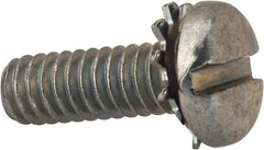 Value Collection - 1/4-20 UNC, 3/4" Length Under Head Slotted Drive Machine Screw - Pan Head, Grade J82 Steel, Zinc-Plated Finish, External Tooth - USA Tool & Supply