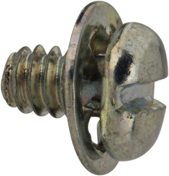 Value Collection - #4-40 UNC, 3/16" Length Under Head Slotted Drive Machine Screw - Pan Head, Grade J82 Steel, Zinc-Plated Finish, Internal Tooth - USA Tool & Supply