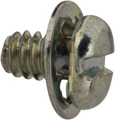 Value Collection - #4-40 UNC, 3/16" Length Under Head Slotted Drive Machine Screw - Pan Head, Grade J82 Steel, Zinc-Plated Finish, Internal Tooth - USA Tool & Supply