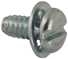 Value Collection - #4-40 UNC, 1/4" Length Under Head Slotted Drive Machine Screw - Pan Head, Grade J82 Steel, Zinc-Plated Finish, Internal Tooth - USA Tool & Supply