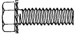 Value Collection - #6-32 UNC, 1/4" Length Under Head Hex Drive Machine Screw - Hex Head, Grade J82 Steel, Zinc-Plated Finish, External Tooth - USA Tool & Supply