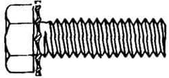 Value Collection - #10-24 UNC, 3/8" Length Under Head Hex Drive Machine Screw - Hex Head, Grade J82 Steel, Zinc-Plated Finish, External Tooth - USA Tool & Supply