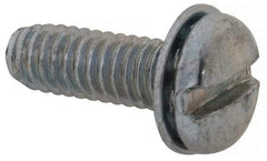 Value Collection - #8-32 UNC, 1/2" Length Under Head Slotted Drive Machine Screw - Pan Head, Grade J82 Steel, Zinc-Plated Finish, Internal Tooth - USA Tool & Supply
