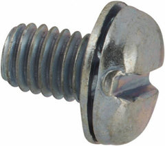 Value Collection - #10-32 UNF, 5/16" Length Under Head Slotted Drive Machine Screw - Pan Head, Grade J82 Steel, Zinc-Plated Finish, Internal Tooth - USA Tool & Supply