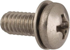 Value Collection - #8-32 UNC, 3/8" Length Under Head Phillips Drive Machine Screw - Pan Head, Grade 18-8 Stainless Steel, Internal Tooth - USA Tool & Supply
