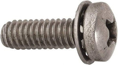 Value Collection - #8-32 UNC, 1/2" Length Under Head Phillips Drive Machine Screw - Pan Head, Grade 18-8 Stainless Steel, Internal Tooth - USA Tool & Supply