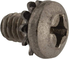 Value Collection - #8-32 UNC, 1/4" Length Under Head Phillips Drive Machine Screw - Pan Head, Grade 18-8 Stainless Steel, External Tooth - USA Tool & Supply