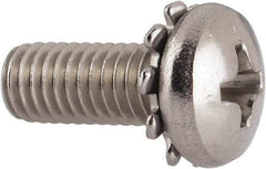 Value Collection - #10-32 UNF, 1/2" Length Under Head Phillips Drive Machine Screw - Pan Head, Grade 18-8 Stainless Steel, External Tooth - USA Tool & Supply