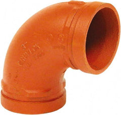Made in USA - Size 6", Class 150, Malleable Iron Orange Pipe 90° Elbow - Grooved End Connection - USA Tool & Supply