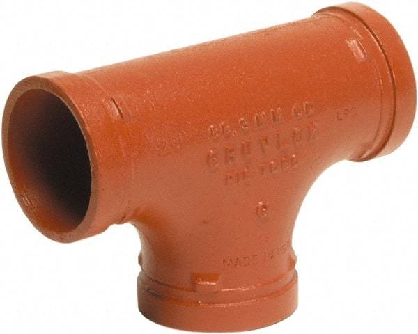 Made in USA - Size 2", Class 150, Malleable Iron Orange Pipe Tee - Grooved End Connection - USA Tool & Supply